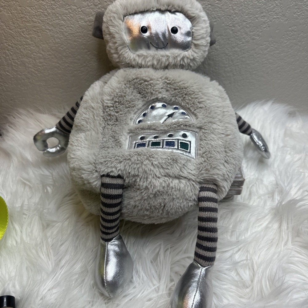 $27 🌙 Mon Ami Radford Silver Robot Plush BACKPACK CLEAN